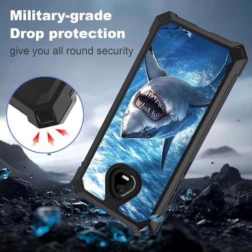 for Schok Volt Sv67q Sv67332 Case with Screen Protector, Military Grade Drop Protection, Dual Layer Hybrid Shockproof Protection TPU Phone Case for Schok Volt Sv67q, Shark - color: Shark