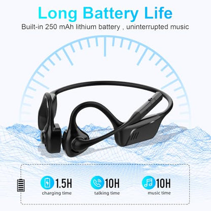 Open Ear Headphones, Trucker Bluetooth Headset with Upgraded Microphone - color: Black