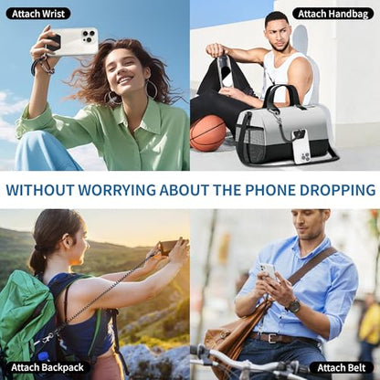 Doormoon Phone Lanyard Tether with 4 Patch, Cell Phone Lanyard with 2* Phone Tether, 4* Patch, Carabiner*1, Bottle Opener Carabiner*1 for Outdoor Hiking Climbing, Black*2 - color: Black - 2 Pack With Carabiners
