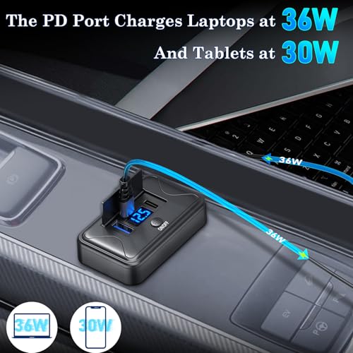 90W 12V USB Outlet Panel Wall Mount, Dual 36W USB C and QC 3.0 18W Car USB Port Charger with Voltmeter Button Switch, Waterproof 3 USB Multi Port Power Outlet DIY 12V Accessories for Car Bus RV -2 PC - size: 2PCS