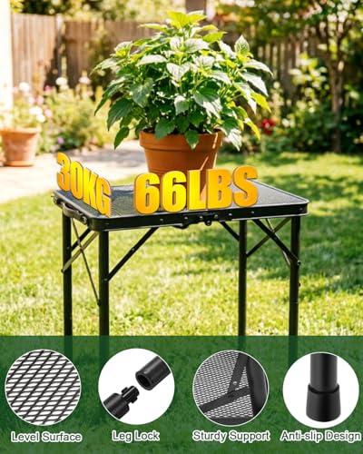 2 Ft Folding Camping Table, Adjustable Height 10.6-22 in, Small Grill Table - color: Black, size: 2FT-Small