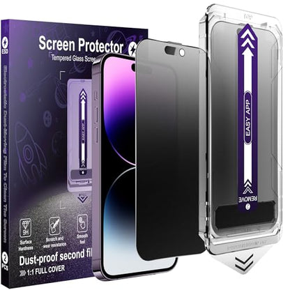 2-Pack Matte Privacy Screen Protector for iPhone 14 Pro Max / 15 Plus / 16 Plus,Anti-Glare & Anti-Spy,Anti-Fingerprint,Smooth as Silk,Easy Installation, Military-Grade 9H Hardness - size: iPhone 14 Pro Max / 15 Plus / 16 Plus