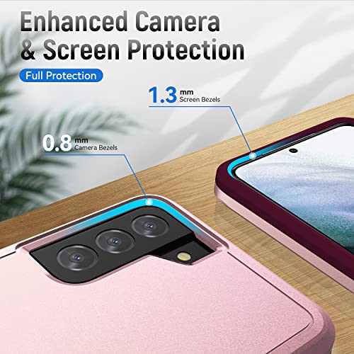 for Samsung Galaxy S21 Plus Case, with HD Screen Protector [Military Grade Drop Tested] Heavy-Duty Tough Rugged Shockproof Protective Case for Samsung S21 Plus, Pink - color: Pink