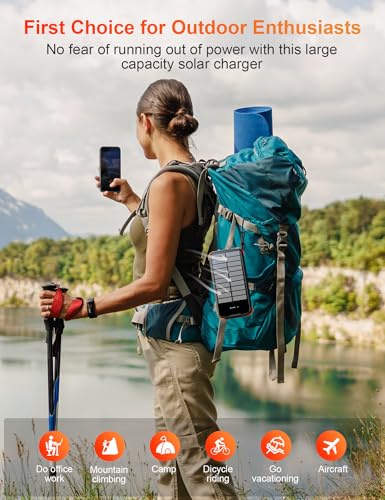 Solar Power Bank 40000mAh PD20W Fast Charging Portable Solar Charger - color: Orange