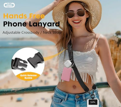 Icycay Phone Lanyard Crossbody Strap Neck Adjustable Teacher Women Black - color: 1 Pure Black
