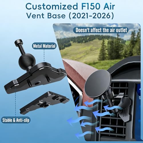 Car Vent Metal Magnetic Phone Mount Compatible with 2021-2026 Ford F-150 - size: Magnetic