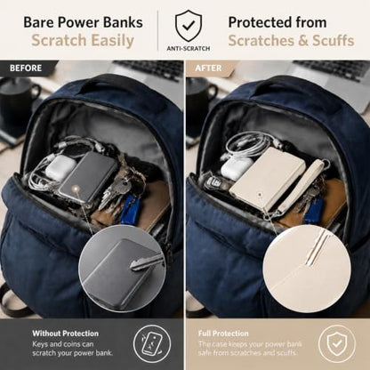 Power Bank Case for Anker 622/621/Nano 5000mAh Wireless Charging Battery - color: Blush, size: 4.13*2.75*0.51inch