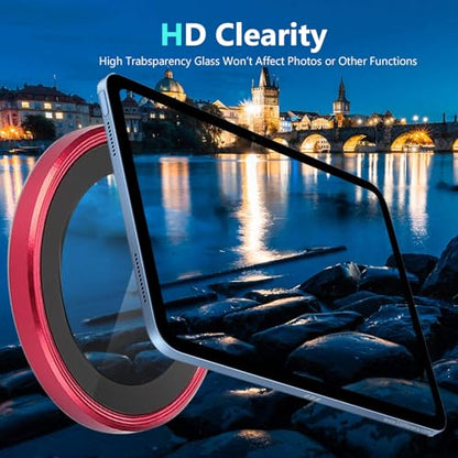 Zeking (2 Set for iPad 11 A16 2025 Camera Lens Protector, Scratch-Resistant HD Clarity Ultra-Thin 9H Tempered Glass with Aluminum Edging, Individual Metal Lens Cover(Red) - color: Red
