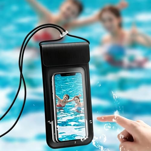2 Pack Waterproof Phone Pouch Water Shedding Phone Pouches Cases, Large, Touchscreen, Transparent,Cell Phone Dry Bag for Swimming and Diving Within 6.4 Inches