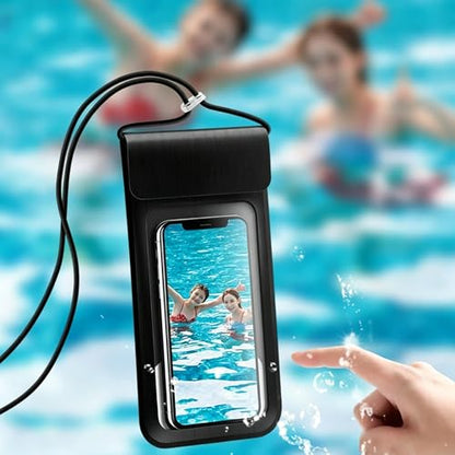 2 Pack Waterproof Phone Pouch Water Shedding Phone Pouches Cases, Large, Touchscreen, Transparent,Cell Phone Dry Bag for Swimming and Diving Within 6.4 Inches