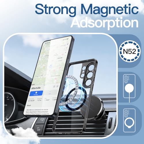 JETech Magnetic Case for Galaxy S26 Ultra, Compatible with MagSafe, Black | Full Camera Lens Protection, Shockproof Protective Phone Cover, Scratch Resistant Clear Back - color: Black, size: Galaxy S26 Ultra