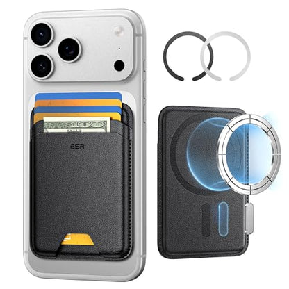 ESR for MagSafe Wallet, 5 Card Holder for Phone Case, RFID Blocking | MagSafe Sticker Included, Slim Magnetic Wallet for iPhone 17 Pro Max 17e 16 15 14 13 12 Series, Selected Samsung Galaxy,Black - color: Black