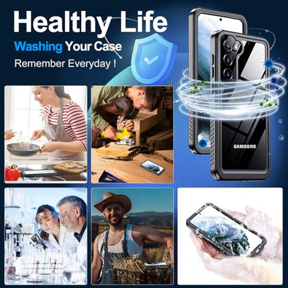 xiwxi for Samsung Galaxy S21 Case Waterproof,[IPX8 Underwater Case][Full Body Shockproof & Military Dropproof] Clear Sound Quality Built-in Screen Protector for Samsung S21 6.1 inch-Black - size: For Samsung S21-6.1"