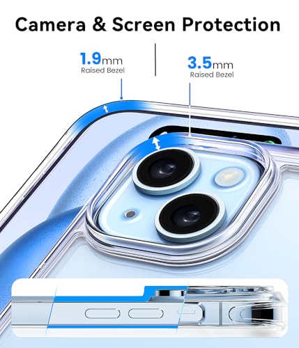 Mkeke for iPhone 15 Case Clear, [Not Yellowing] [Military-Grade Drop Protection] Clear Slim Phone Cases for Apple iPhone 15 with Shockproof Bumper 2023 - size: for iPhone 15 Case 6.1"