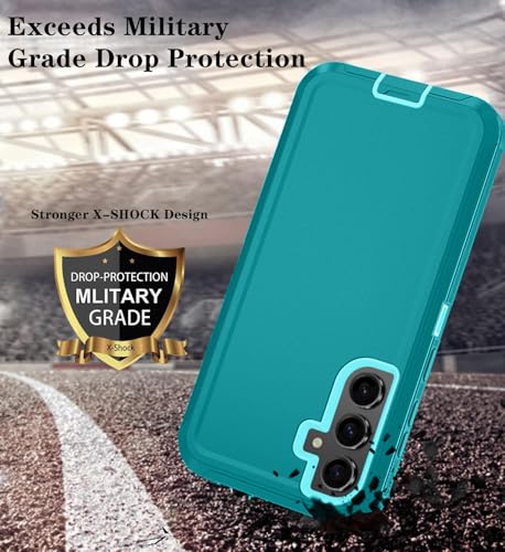 Qinmay Phone Case for Samsung Galaxy A37 5G Case with HD Screen Protector, Heavy Duty Shockproof & Dropproof 3-Layer Cover Phone Case for Galaxy A37,LakeSkyBlue - color: LakeSkyBlue