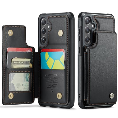 Kowauri for Samsung Galaxy S23 FE Case, PU Leather Wallet Case for Women Men with RFID Blocking Card Holder Slot Magnetic Closure Shockproof Protective Phone Cover for Samsung Galaxy S23 FE,Black - color: Black