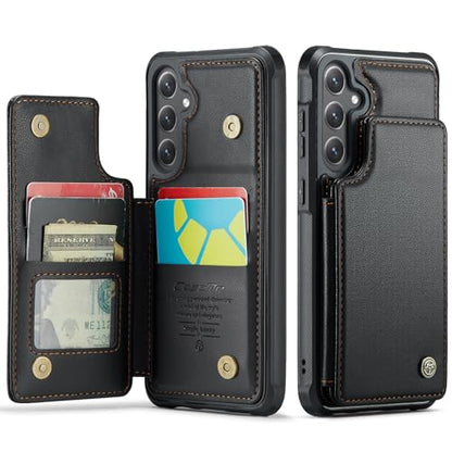 Kowauri for Samsung Galaxy S23 FE Case, PU Leather Wallet Case for Women Men with RFID Blocking Card Holder Slot Magnetic Closure Shockproof Protective Phone Cover for Samsung Galaxy S23 FE,Black - color: Black