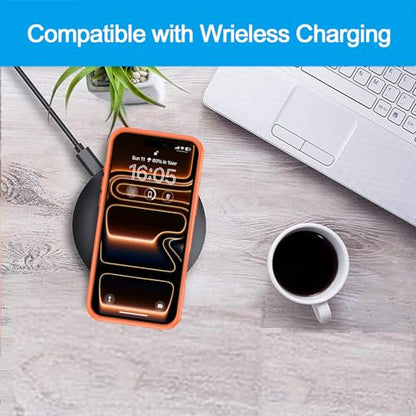 Battery Case for iPhone 17 Pro, 10000mAh Pack Rechargeable Charger Case Support Carplay with Wireless Charging Compatible for iPhone 17 Pro (6.3 inch) External Battery Charging Cover (Orange) - size: iPhone 17 Pro-Orange