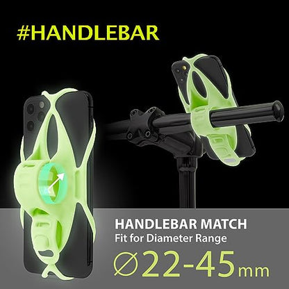 Bone Bike Tie 4, Universal Bike Phone Handlebar Mount for 4.7"-7.2" Phones - color: Bike Tie 4 - Luminous
