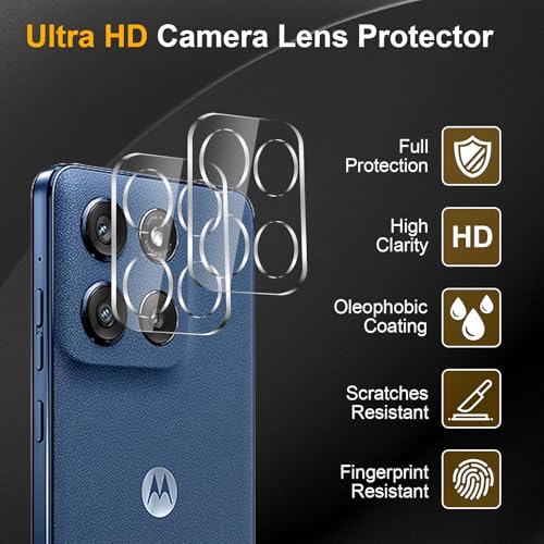 3 Pack Privacy Screen Protector for Motorola Moto G Stylus 5G 2025 With 3 Pack Camera Lens Protector, Anti Spy Tempered Glass Film, 9H Hardness, Black Protector, Anti-Scratch, Bubble Free - size: Moto G Stylus 5G 2025(3 Privacy Screen + 3 Lens)