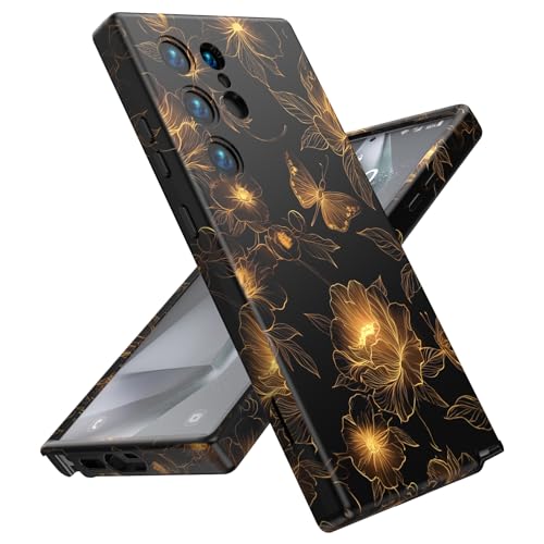 for Samsung Galaxy S24 Ultra Case,Shockproof Dropproof Protective Phone Wireless Bumper Cover,Heavy Duty Protection Hybrid Designed for Anti Drop,Anti Scratch,Black Butterfly - color: Black Butterfly, size: for Galaxy S24 Ultra