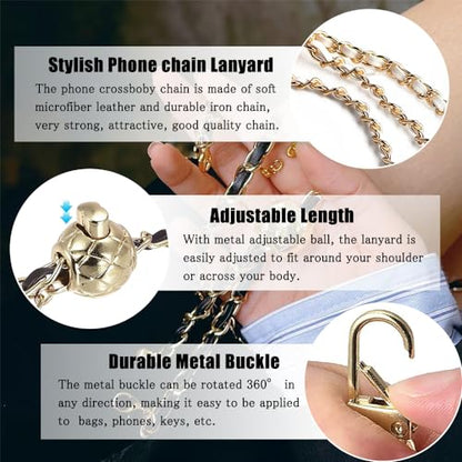 2Pcs Phone Crossbody Lanyard and Wrist Strap, Universal Cell Phone Lanyard Strap with 2Tether Tab - color: D