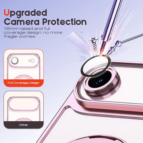 for Plating iPhone Air Case with Magnetic Stand,Rose Gold - color: Rose Gold, size: iPhone 17 Air