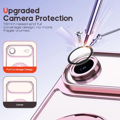 for Plating iPhone Air Case with Magnetic Stand,Rose Gold - color: Rose Gold, size: iPhone 17 Air