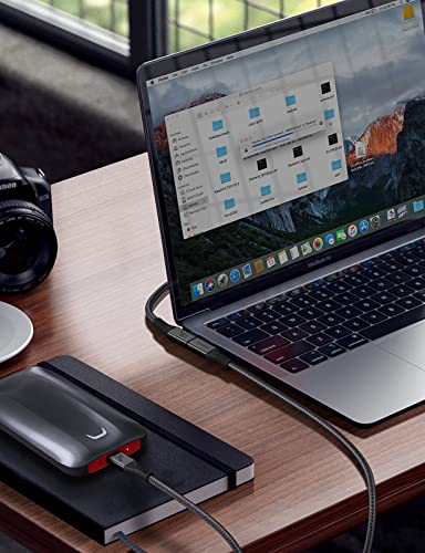 XAOSUN Right Angle USB 4 Cable for 90 Degree Thunderbolt 4 Cable Grey 3.3FT - size: 3.3FT