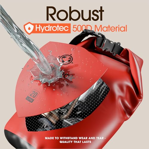 Earth Pak Waterproof Dry Bag - Roll Top Waterproof Backpack Sack Keeps Gear Dry for Kayak with Waterproof Phone Case - color: Red, size: 5L