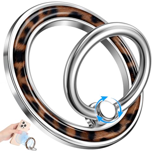 Magnetic Phone Ring Holder, Cute Magnetic Phone Grip, Leopard - color: Leopard