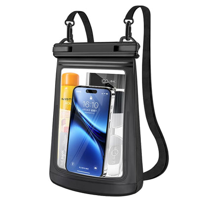 Waterproof Phone Pouch Bag, Clear Touch Screen Window, Crossbody Strap, for Beach Swimming (Black) - color: Black