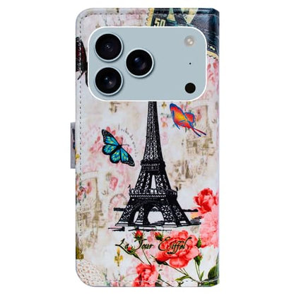 Bcov Case for iPhone 17 Pro,Paris Tower Butterfly Leather Flip Phone Case Wallet Cover with Card Slot Holder Kickstand Case for iPhone 17 Pro - color: Paris Tower Butterfly Style