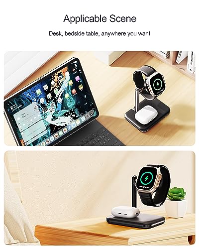 2 in 1 Charger Stand for Apple Watch and AirPods - color: Black