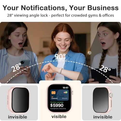 Adorve 8 Pack Privacy Case for Apple Watch Screen Protector 45mm Series 9/8/7, Full Protective Scratch Resistant Face Cover, Anti-Spy Ultra-Thin Bumper Case for iWatch 45 mm Accessories - size: 45mm for Series 9/8/7