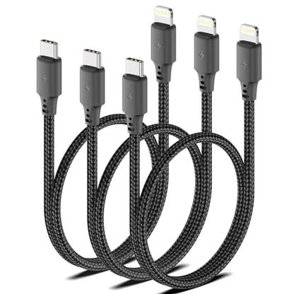 1.5FT USB C to Lightning Cable, 3Pack iPhone Charger Cord for iPhone 14/13 - size: 1.5FT