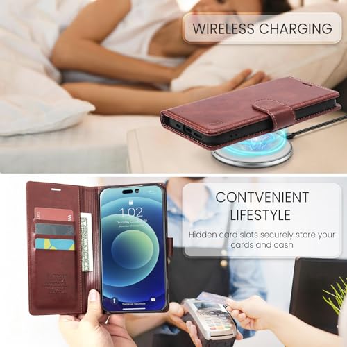 FLIPALM Card Holder Wallet Case for iphone 17e, Brown | Card Holder, RFID Blocking, PU Leather Folio Flip, Kickstand, Protective Shockproof Cover - color: Brown