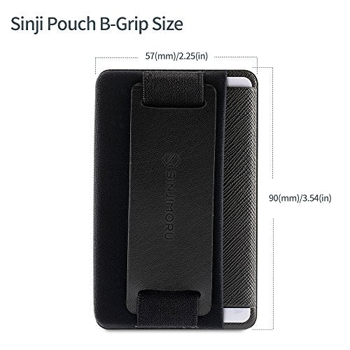 Sinjimoru Phone Grip Card Holder with Phone Stand, Black 3 Pack - color: 3Pack Black