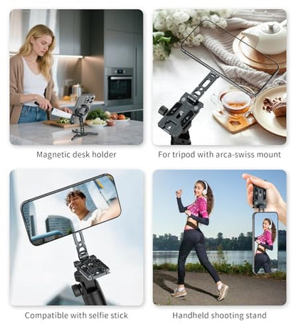 Magnetic Phone Tripod Stand for MagSafe,Aluminum Foldable Phone Holder