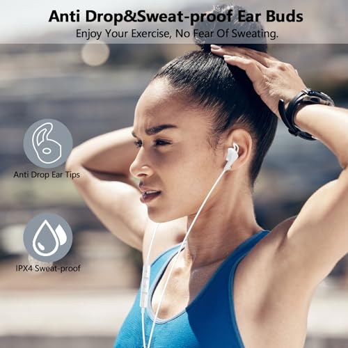 Wired Headphones USB C Earbuds Digital Sound Earphone with DAC Chip and Mic - color: White