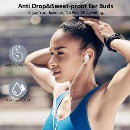 Wired Headphones USB C Earbuds Digital Sound Earphone with DAC Chip and Mic - color: White