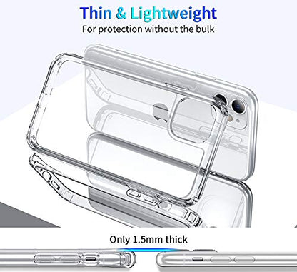 DEERLAMN Clear Case for iPhone 11 6.1-Inch, Military Grade Drop Protection Anti-Scratch Transparent Ultra Slim Non-Yellowing Shockproof Protective Phone Cover - size: iPhone 11 6.1-Inch