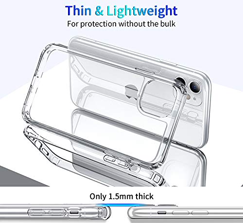 DEERLAMN Clear Case for iPhone 11 6.1-Inch, Military Grade Drop Protection Anti-Scratch Transparent Ultra Slim Non-Yellowing Shockproof Protective Phone Cover - size: iPhone 11 6.1-Inch