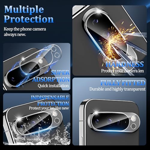 3 Pack Tempered Glass Camera Lens Protector for Google Pixel 9 Pro XL - size: Google Pixel 9 Pro XL