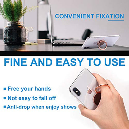 Finger Ring Stands Set,4 Pcs Universal Thin 360° Rotation Phone Rings - color: 4 Pack Finger Ring Stand