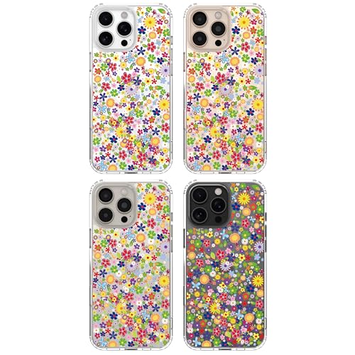 IAIYOXI Clear Case for iPhone 16 Pro, [Crystal Clear Military-Grade Drop Protection], Non-Yellowing, Slim Lightweight Transparent TPU Bumper Phone Case Cover Design - Numerous Flowers - color: Numerous Flowers, size: iPhone 16 Pro