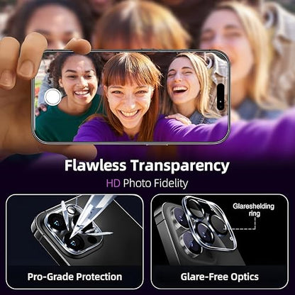 2+2 Pack for iPhone 16 Privacy Screen Protector with Camera Lens Protector，9H Tempered Glass，True25°Anti Spy， Full Coverage Case Friendly