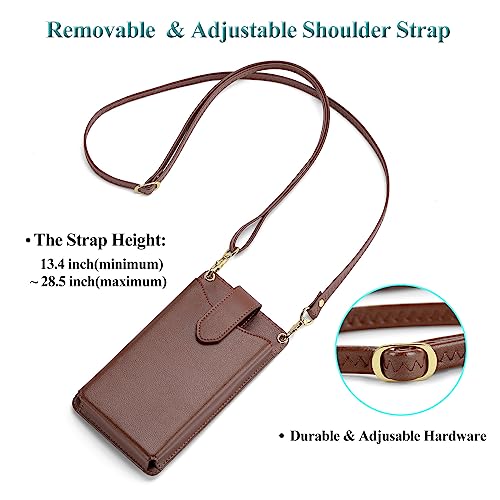 Peacocktion Small Crossbody Cell Phone Purse for Women, Lightweight Mini Small Crossbody Bags for Women with Card Slots - color: 09-chocolate Brown