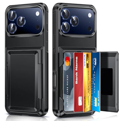 LeYi for iPhone-17-Pro Wallet Case: Black i Phone iphone17 17pro with Card Holder Cover iPone iohone Protective Funda para Military Grade Heavy Duty Men Phone17 iphone17pro Procase, Black - color: Black, size: iPhone 17 Pro 6.3''