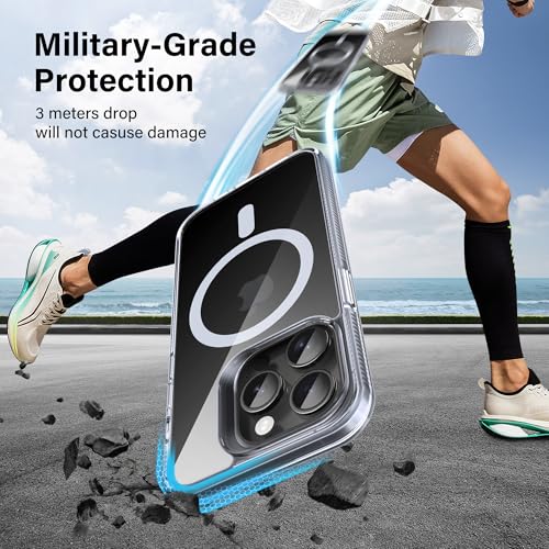 Supdeal Magnetic Clear Case for iPhone 13 Pro Max, [Compatible with MagSafe] [Non Slip Bumper & Not Yellowing] Military Grade Shockproof Transparent Silicone Phone Cover, 6.7", Transparent - color: Transparent, size: iPhone 13 Pro Max